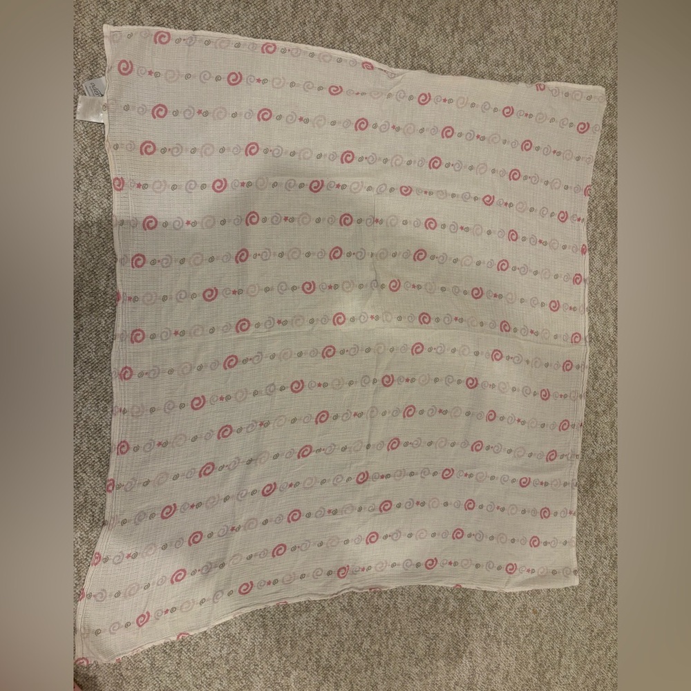 Pink and White Patterned Baby Blanket